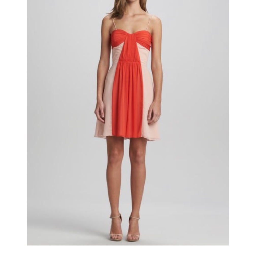 NWT Erin Fethersron colorblock chiffon dress